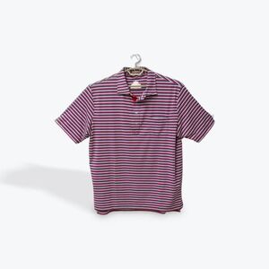 Peter Millar Summer Comfort Polo Shirt Mens XL Red Blue Striped Golf Pocket XL